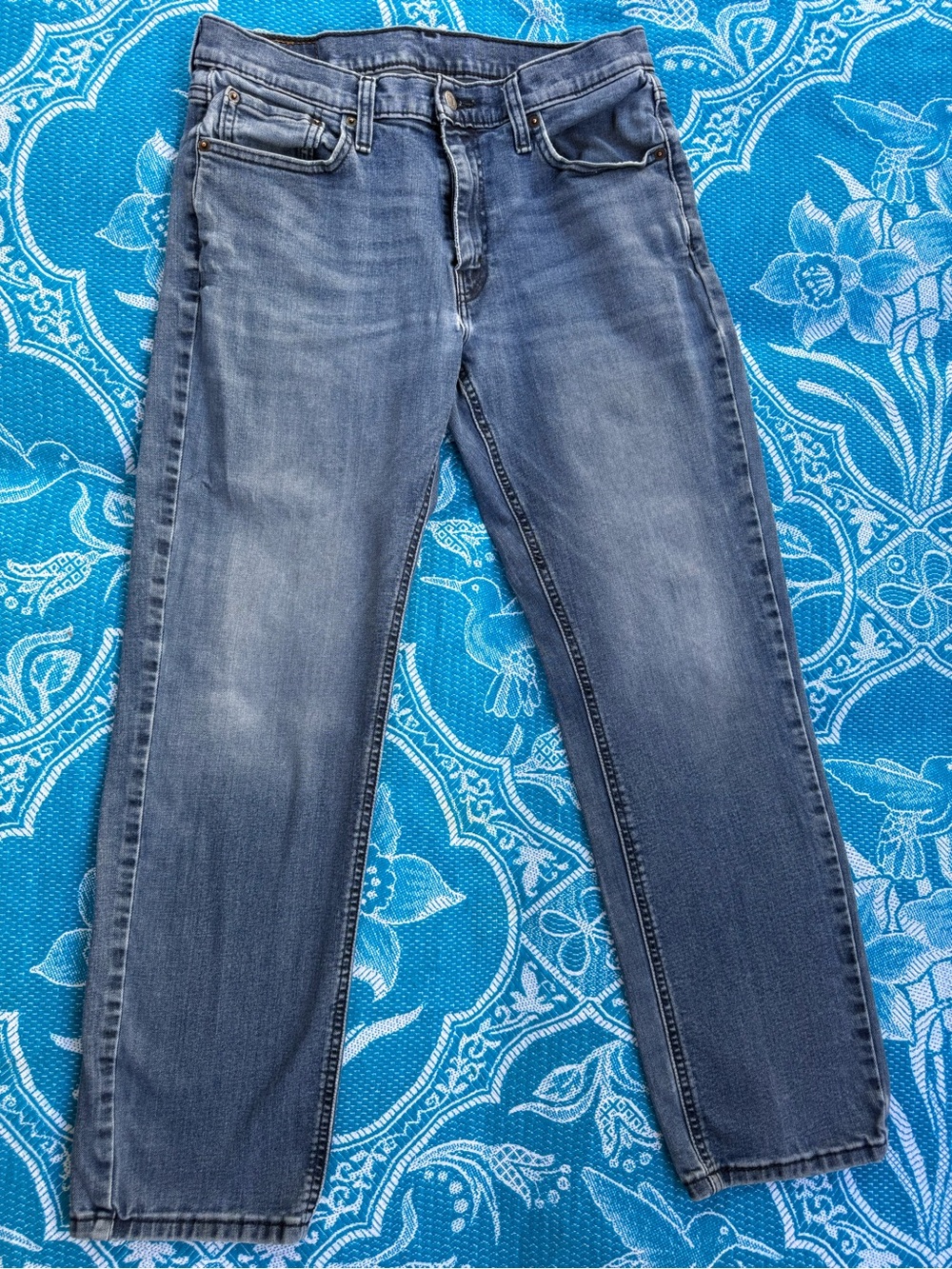 Levi's 541 Athletic Taper Mens Jeans 33x32 Husker Wash Grey Blue Stretch